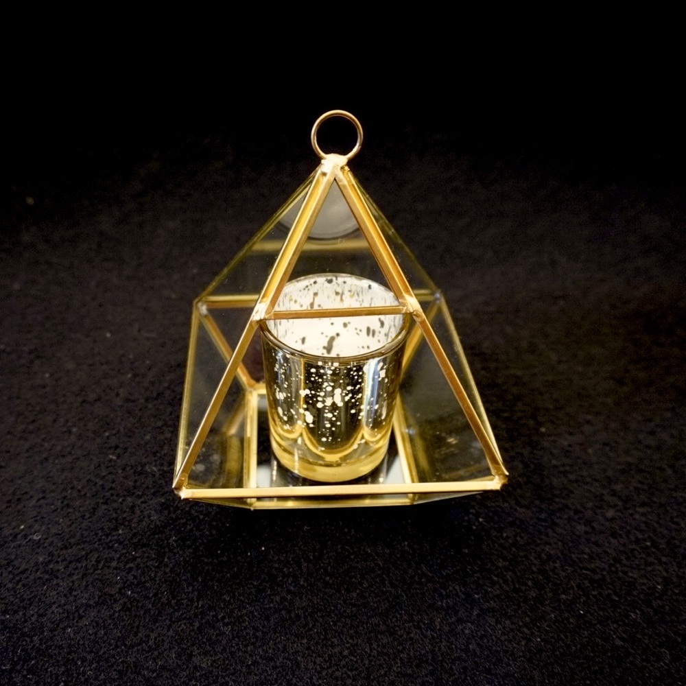 Glass Small Triangular Shaped Terrarium by VallariDecor - 4” x 6”